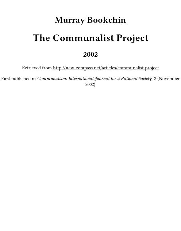 The Communalist Project